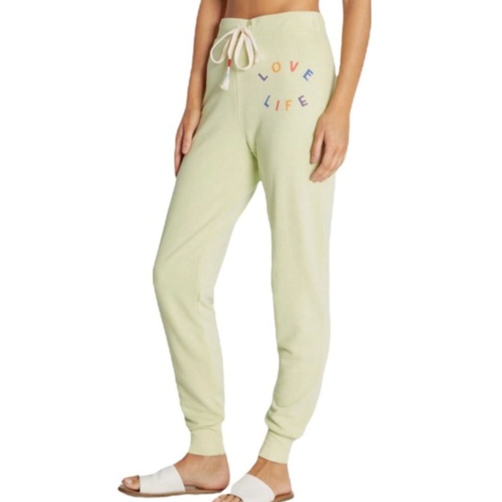 Wildfox Love Life Light Green Jogger Sweatpants Size Small - NWT